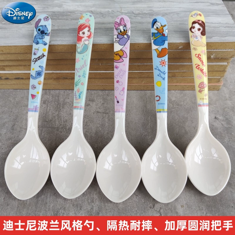 Детская посуда Disney, ложка для детской мультяшной рисовой ложки, большая обеденная ложка, ложка амиламина A5, устойчивая к падению теплоизоляционная ложка