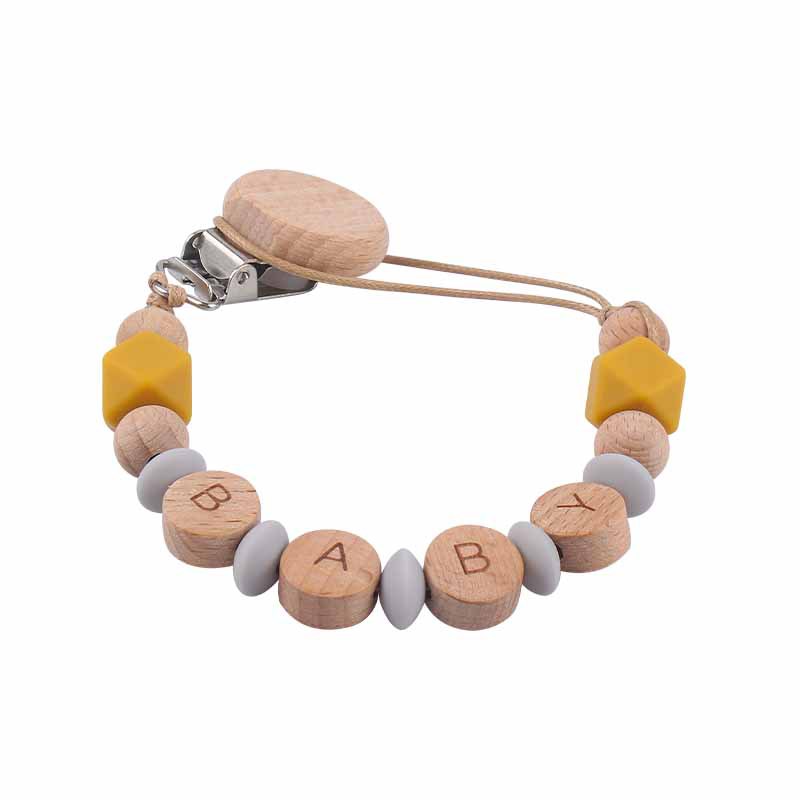 DIY creativo bebé suministros de haya plana chupete clip DIY bebé nombre molar calmante silicona chupete cadena