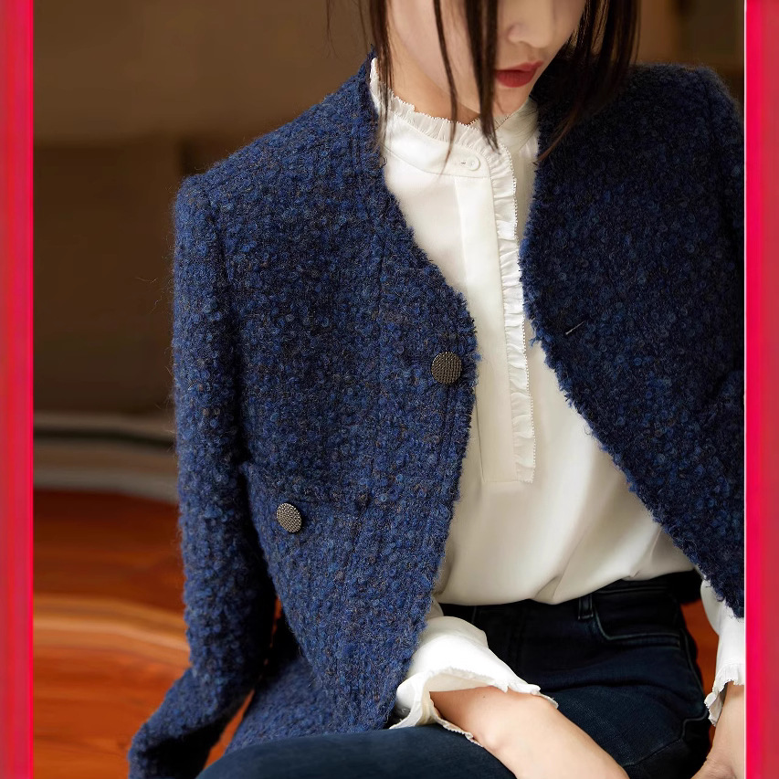 Pre-Sale Retro Chinese Style Small Fragrance Style Wool Small Fragrance Short Jacket Women's Autumn and Winter Fashion