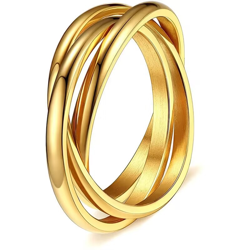 Casual Simple Style Solid Color Titanium Steel Polishing Plating Rings display picture 3