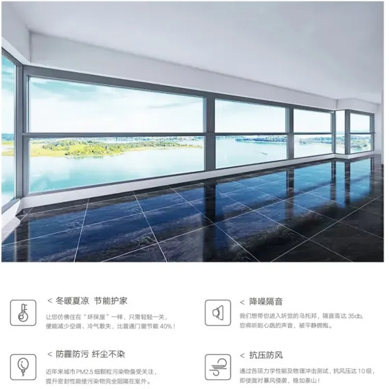 Custom complete window smart electric lift window panoramic electric window up-down electric lift window large handrail awning window