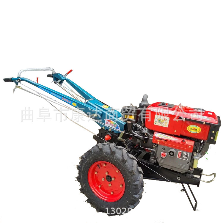 Hand-Held Tractor Matching Ground Tiller Orchard Weeding and Trenching Machine Water-Cooled Seat Driving Hand-Held Vehicle 15 Horsepower