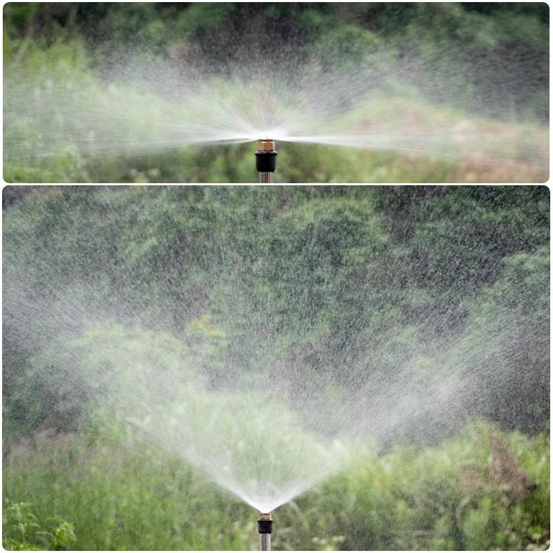 4 puntos de cobre ajustable boquilla centrífuga de cobre interna y externa de alambre de césped Riego Jardín sitio de plántulas eliminación de polvo boquilla ajustable
