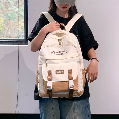 Double Shoulder Backpack for Middle School, High School, and University Students - Casual, Unisex, Outdoor Travel - Korean Style, Versatile