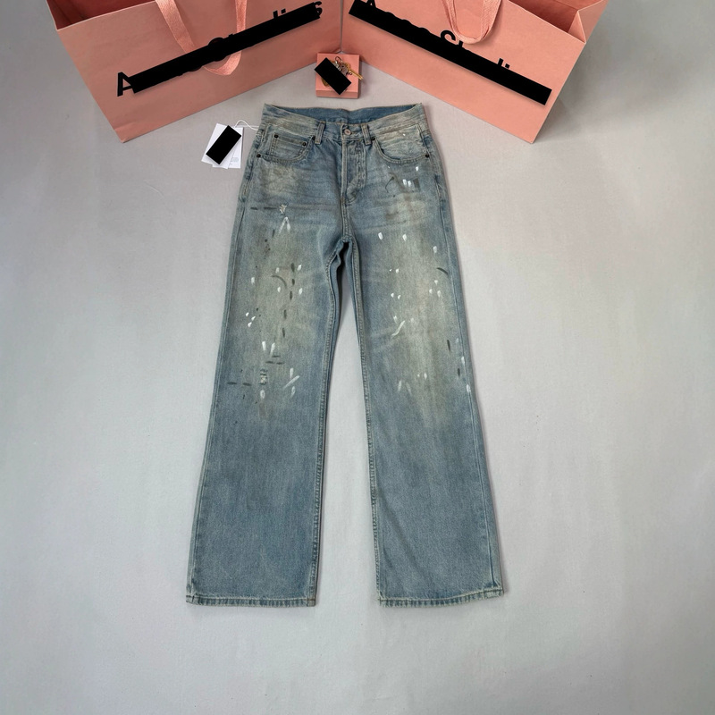 Collection AC2021 hand-painted version 24SS washed splatter ink 1981M distressed AC loose BAGGY jeans Collection AC2021 hand-painted version 24SS washed splatter ink 1981M distressed AC loose BAGGY jeans