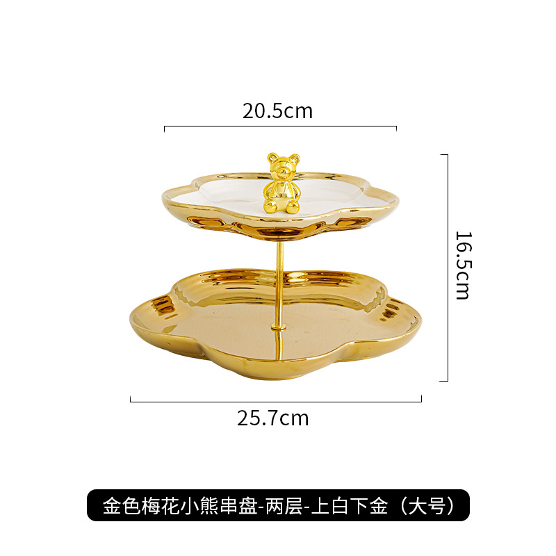 Nórdico plato de fruta de cerámica hogar sala de estar mesa de café postre pastel plato mesa de postre multi-capa pastelería bandeja de dulces estante