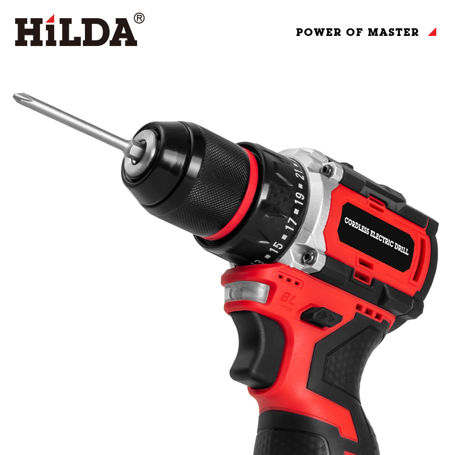 HILDA/HILDA sin escobillas de Litio taladro eléctrico 16,8 V taladro eléctrico pequeña pistola de acero de gran capacidad de alta potencia taladro de mano
