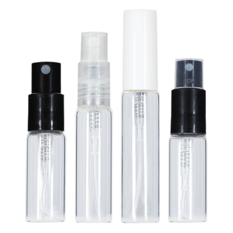 Флакон-спрей с байонетным колпачком, стеклянный прозрачный флакон для пробников духов объемом 2 мл, портативный флакон для духов объемом 5 мл для путешествий.