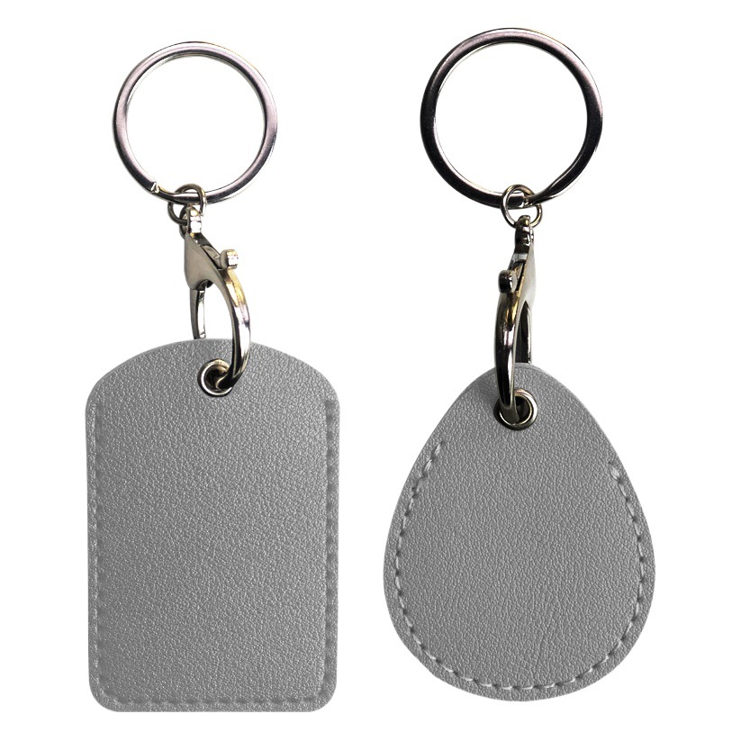 Leather Water Drop Small Card Case Keychain Protective Case Square Elevator Card Case ins Community Access Control Card Case Wholesale