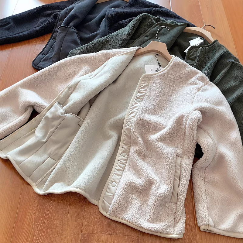 Warm! 2025 Autumn and Winter New Windproof Lamb Wool Jacket, Fleece Cardigan, Long-Sleeve Crew Neck Coat for Men and Women Warm! 2025 Autumn and Winter New Windproof Lamb Wool Jacket, Fleece Cardigan, Long-Sleeve Crew Neck Coat for Men and Women