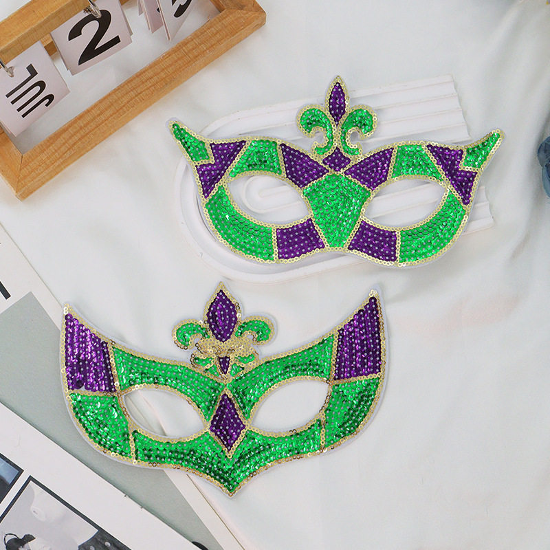 Máscaras de fiesta de carnaval nuevo tricolor sequinilla mitad cara carnaval temático eyewear exclusivo transfronterizo