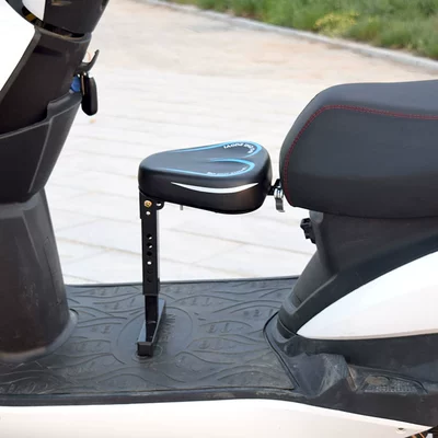 Electric car child seat, Electric Motorcycles, Foldable Front-Mounted - new-blue-triangle-single-seat-with-anti-collision-pad-included