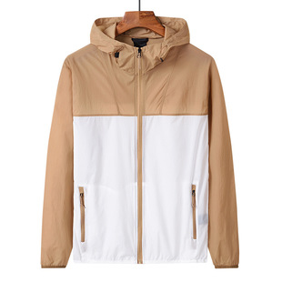 2025 New Summer Outdoor Leisure Sports Color Matching Sun Protection Upf50+ Skin Clothing Two-Open Trendy Korean Style Four-Way Elastic