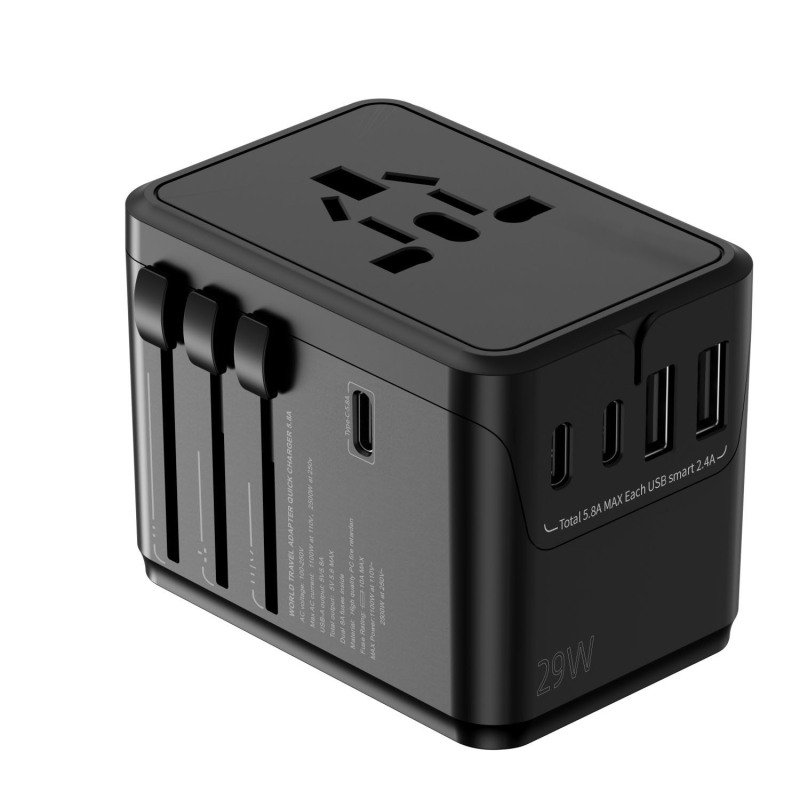 New Product Conversion Socket 29W Multi-Function Type-C Multi-Port Socket Global Travel Essential Conversion Plug