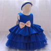 Small princess costume, children's dress with bow, photography props, special occasion clothing