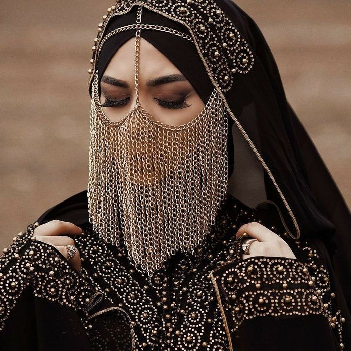 New European and American punk fashion tassel mask head chain head chains cross-border hot jewelry hair accessories