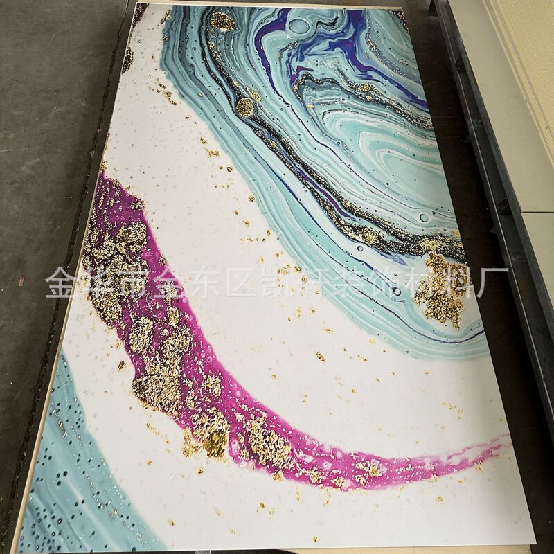 Uv壁板プリント画金板木の装飾面の炭素結晶板倉庫里南の箔押し透明板の波板の背景壁|undefined