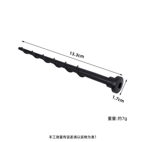In-stock tent ground pegs, cross-border 14cm hexagonal threaded plastic ground pegs, outdoor camping nylon pegs manufacturer