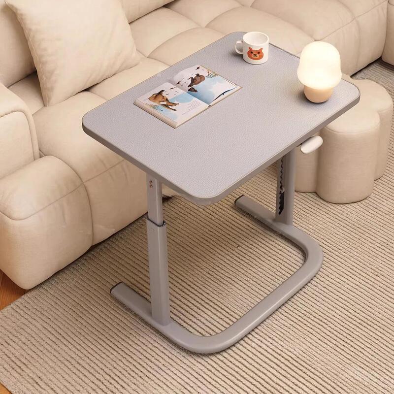 Adjustable Bedside Table, Living Room Sofa, Home-Use Solid Wood Study Table, Small Table, Iron Art, Reversible Computer Desk, Side Table