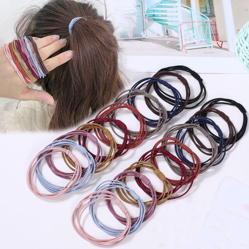 Internet Celebrity Simple Girl's Hair Rope Adult High Elastic Rubber Band Mori Girl Style Handmade Knot Hair Rope Small Fresh Hair Ring