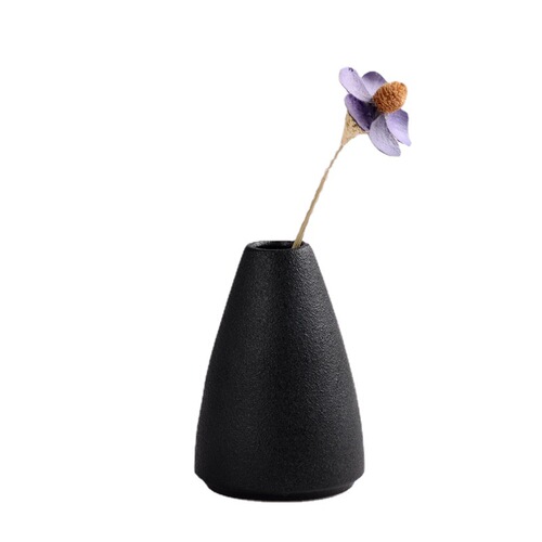 Minimalist Modern Living Room Vase Office Desk Ceramic Ornament Black Creative Home Garden Decor Soft Furnishing
