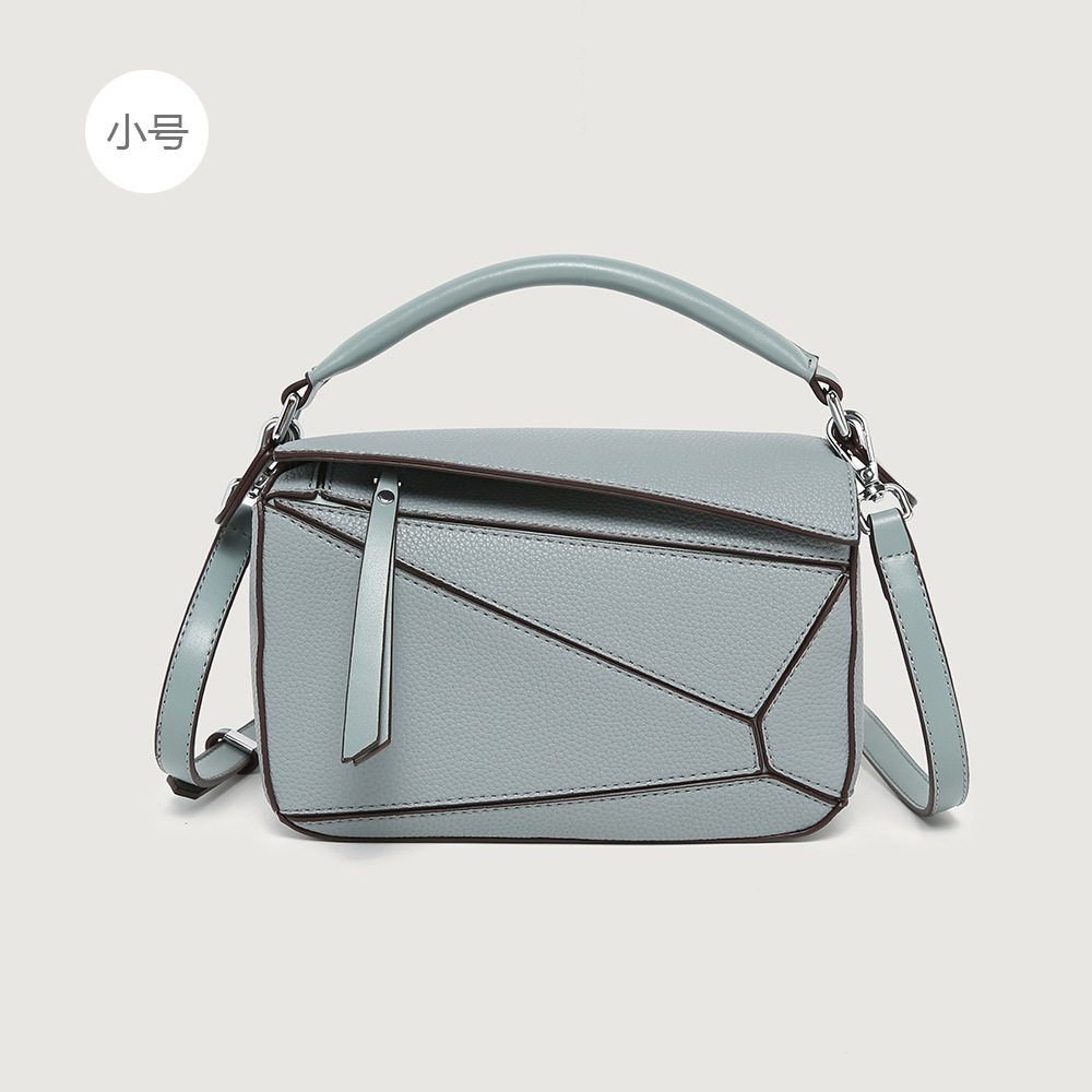 [Wholesale] Geometric Spliced Lychee Grain Crossbody Bag, Lightweight Large Capacity Doctor Bag, Luxury Women's Handbag, Multi-Color In Stock - Thumbnail 7