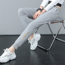2021秋季高腰长裤灰色薄运动休闲女装加厚都市休闲棉宽松型运动裤