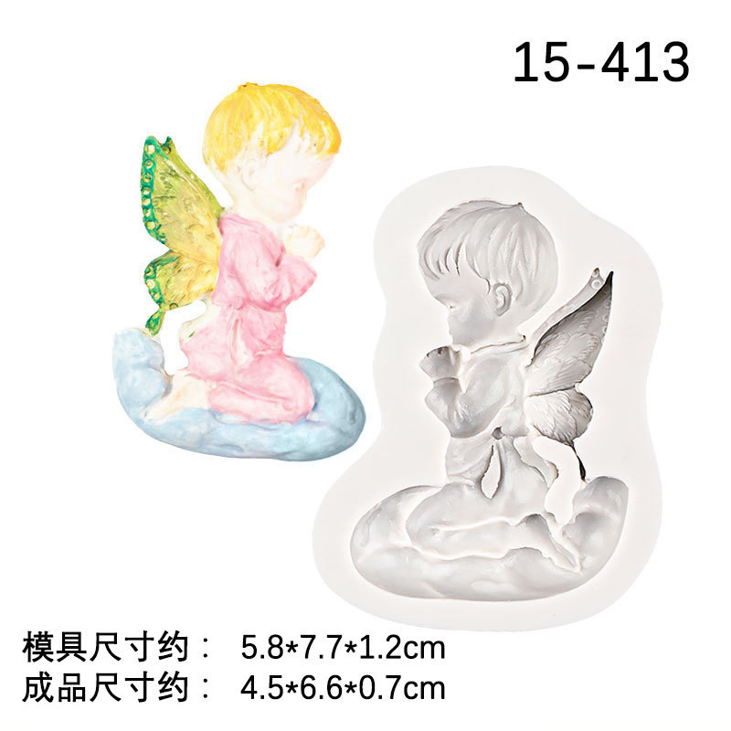 Deseo niño Ángel fondant silicona molde DIY oración bebé FORMA DE Ángel pastel chocolate decoración arcilla