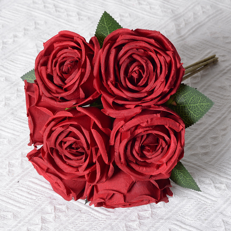 Rosa artificial 7-cabeza imperial concubina Rosa sosteniendo Flor de estilo europeo Flor de seda boda Hotel sala de estar decoración transfronteriza al por mayor