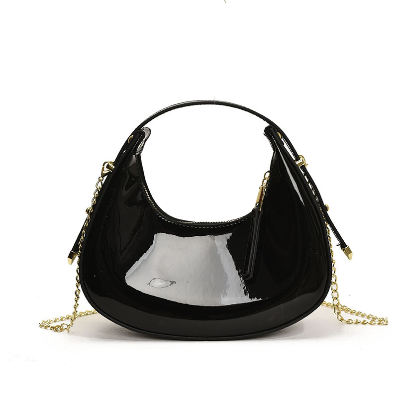 Glossy Mini Bag For Women New Fashion Crescent Lipstick Evening Bag Casual Versatile Handbag Chain Crossbody Bag - Thumbnail 5