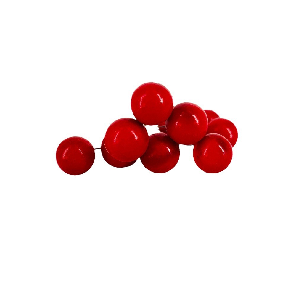 Simulación transfronteriza Navidad bola roja decoración colgante accesorios cuentas de cereza espuma fruta de la fortuna pequeña fruta roja baya