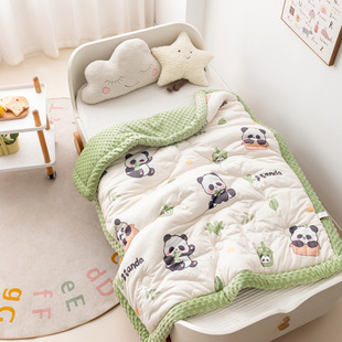 2024 New Knitted Cotton Bean Velvet Quilt 100*120cm 1.0kg Winter Quilt Panda Paradise