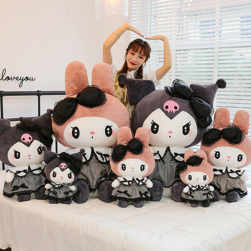 New Kuromi Doll Melody Doll Plush Toy Wholesale Foreign Trade Pillow Large Rag Doll Sanrio