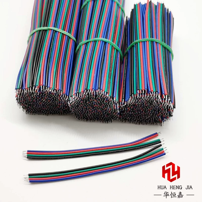 1007-22AWG4P line LED special RGB light strip extension line rehearsal line welding connection with tin parallel on both ends