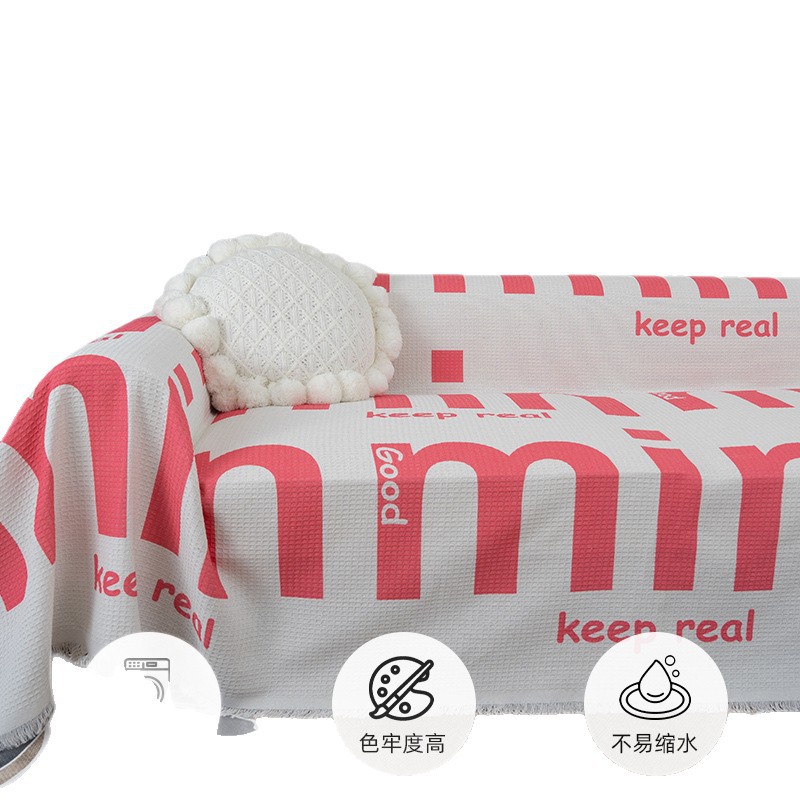 Red de Internet dopamina funda de sofá rosa sala de estar sofá cubierta toalla antideslizante anti-gato niña habitación de alquiler sofá toalla todo incluido