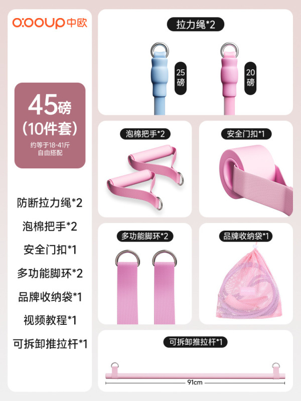 拉力绳家用健身弹力带女弹力绳开肩练背练腿挂门高位拉训练神器|undefined
