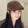 保暖秋冬季设计师拼接前进帽