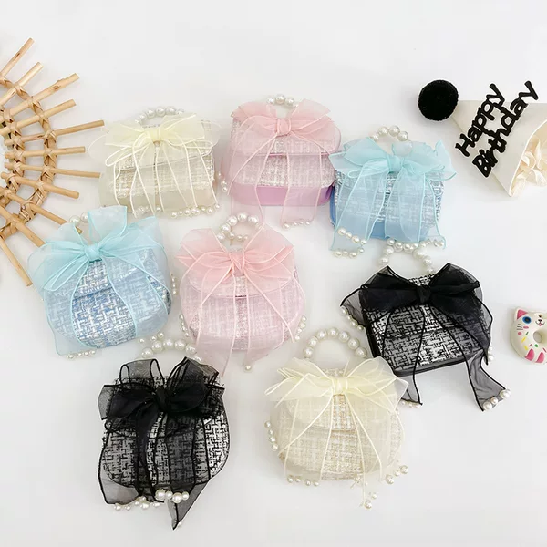 Fashion Stylish Bow Shoulder Crossbody Handbag Cute Baby Coin Purse All-match Mini Girls' Small Bag