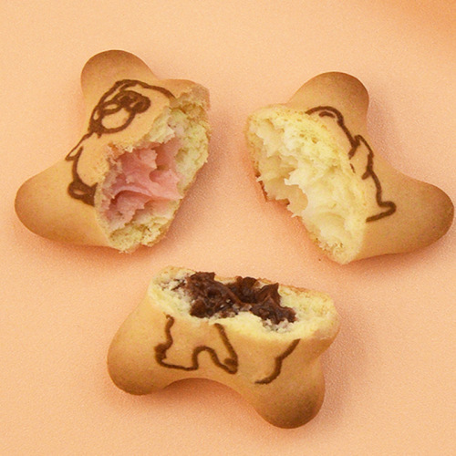 MABA bear-filled biscuits chocolate milk flavor strawberry white peach flavor sandwich biscuits snack snack box