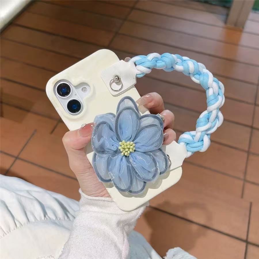 Pulsera de flores de encaje fresco de verano con iPhone14 Apple 16ProMax funda para teléfono móvil 15 patrón de piel 13 mujer