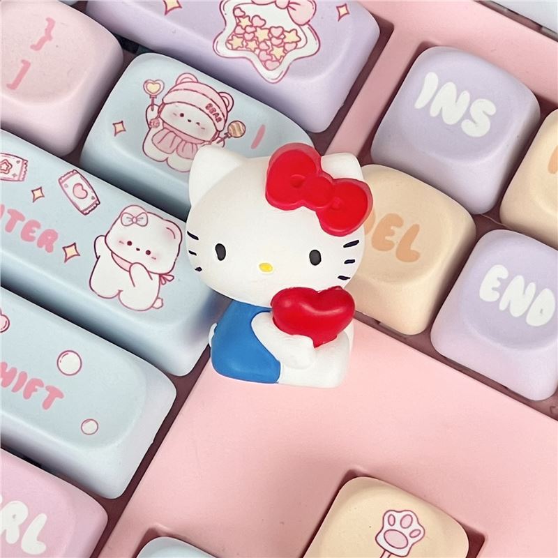 新しい KT ハローキティ高品質樹脂肥厚キーボードステッカーかわいい漫画高価値メカニカルキーボードキャップキーキャップ|undefined