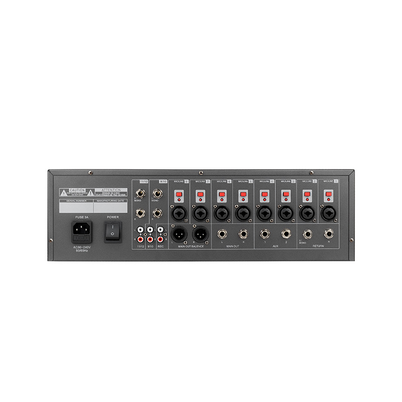 8 방향 믹서 무대 전문 믹서 바 오디오 재생 USB 사운드 카드 녹음 블루투스 DJ