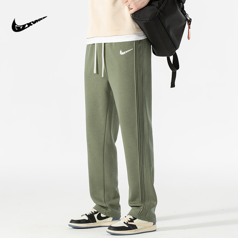 Men's American Stripe Casual Pants Men's Autumn New Fashion Brand Dosing Straight All-match Loose Sports Cotton Long Pants