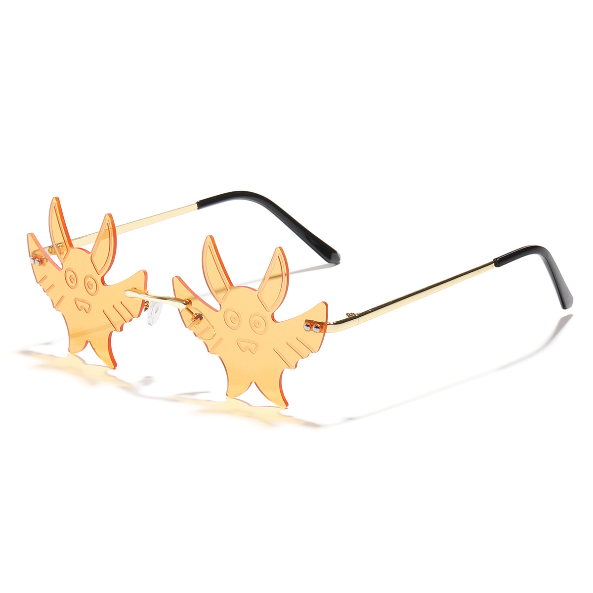 2023 nuevas gafas de sol de murciélago personalizadas europeas y americanas exageradas sin marco de recorte gafas de sol de las mujeres de comercio exterior transfronterizo