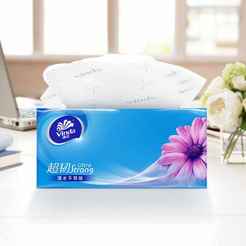 Vinda super tough tissue paper V2239 facial tissue 3 layers 130 pumps 6 packs of toilet paper napkins household large pack of tissues