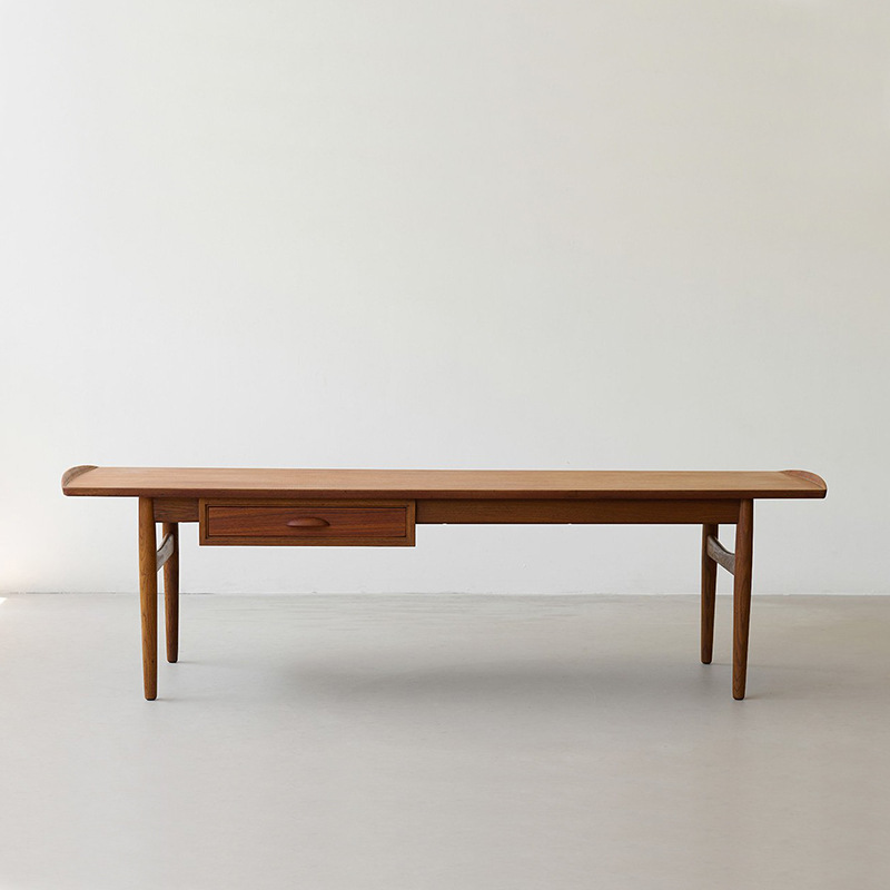 Coffee Table Scandinavian Replica Mcm Furniture Combination Log Danish Style Cherry Wood Solid Wood Corner Table