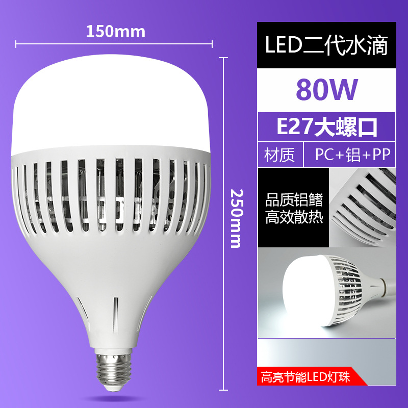 Bombilla led de alta potencia de ahorro de energía súper brillante taller de fábrica ingeniería de almacén iluminación de luz fuerte de ahorro de energía para el hogar e27 bombilla