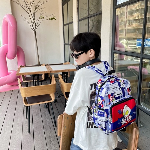 Korean version cartoon children's school bag cute kindergarten school bag trendy kids backpack boy primary school double shoulder bag