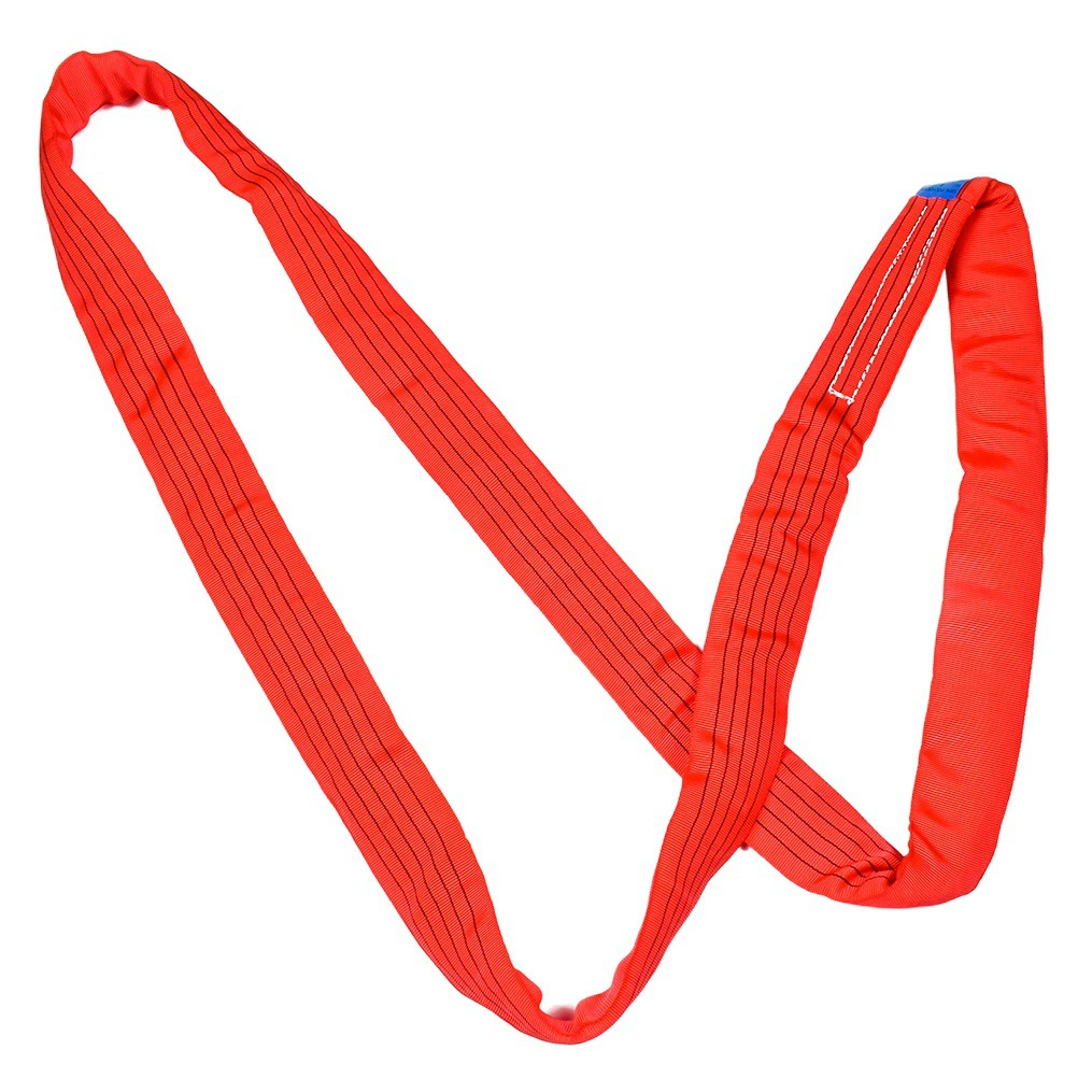 Гибкий Подъемный Ремень Высокопрочный Полиэстер Двойное Кольцо Пряжка Подъемный Строп Промышленный Слинг Кольцо Национальный Стандарт Подъемный Ремень Подъемный Канат