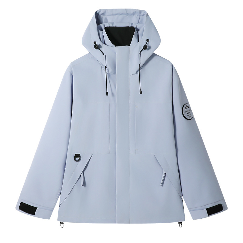Cross-border 2026 new couple's windproof and waterproof outdoor hooded mountaineering jacket, suitable for young men and women in spring and autumn